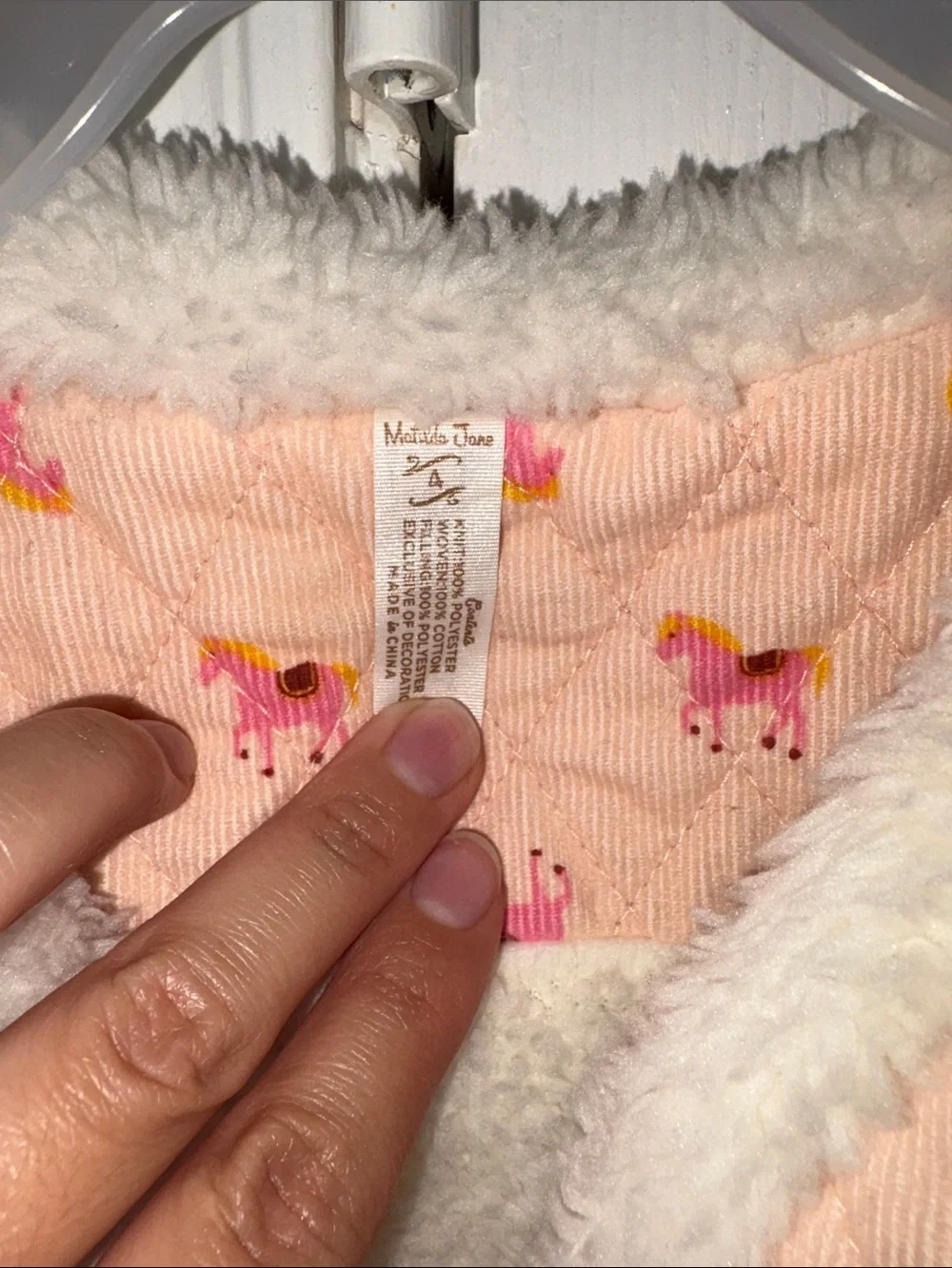 Matilda Jane Cream Sherpa Vest with Pink & Blue Button Accents